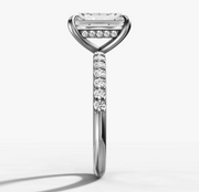 Hidden Halo Radiant Diamond Ring | Jewelverra