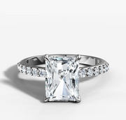 Hidden Halo Radiant Diamond Ring | Jewelverra