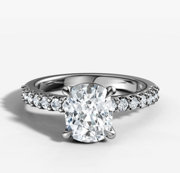 Shared Prong Cushion Diamond Ring | Jewelverra