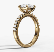 Shared Prong Cushion Diamond Ring | Jewelverra