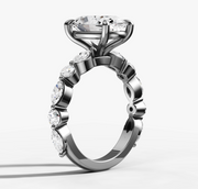 Floating Diamond Oval Cut Ring | Jewelverra
