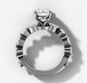Floating Diamond Oval Cut Ring | Jewelverra