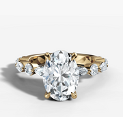 Floating Diamond Oval Cut Ring | Jewelverra