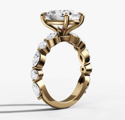 Floating Diamond Oval Cut Ring | Jewelverra