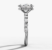 Floating Diamond Oval Ring | Jewelverra