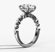 Floating Diamond Oval Ring | Jewelverra