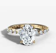 Floating Diamond Oval Ring | Jewelverra