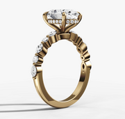 Floating Diamond Oval Ring | Jewelverra