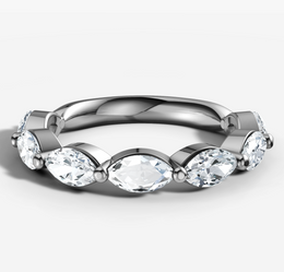 Shared Prong Band With 0.25ct Marquise Cut Diamonds Set East West Wrapped