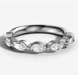 Shared Prong Band With 0.12ct Marquise Cut Diamonds Set East West