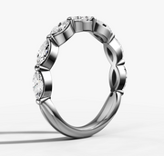 Shared Prong Band With 0.12ct Marquise Cut Diamonds Set East West