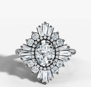 Fancy Halo Oval Diamond Ring | Jewelverra