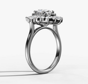 Fancy Halo Oval Diamond Ring | Jewelverra