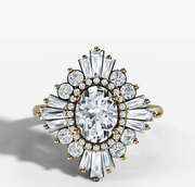 Fancy Halo Oval Diamond Ring | Jewelverra