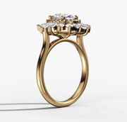 Fancy Halo Oval Diamond Ring | Jewelverra