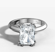 Triple Claw Radiant Diamond Ring | Jewelverra