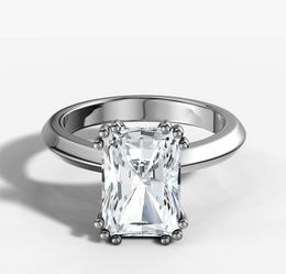 Triple Claw Signature Solitaire Engagement Ring with Radiant Cut Diamond