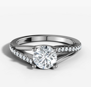 Split Band Round Diamond Ring | Jewelverra
