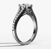 Split Band Round Diamond Ring | Jewelverra