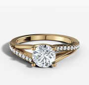 Split Band Round Diamond Ring | Jewelverra