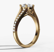 Split Band Round Diamond Ring | Jewelverra