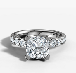 Bold Prong Cushion Diamond Ring | Jewelverra