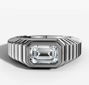 Bezel East West Emerald Ring | Jewelverra