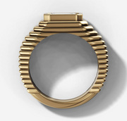 Bezel East West Emerald Ring | Jewelverra