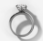 Hidden Halo Signature Solitaire Engagement Ring with Marquise Cut Diamond