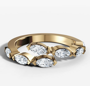 East West Marquise Wrapped Diamond Band | Jewelverra