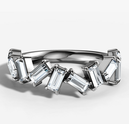 Shared Prong Fancy Baguette Diamond Band