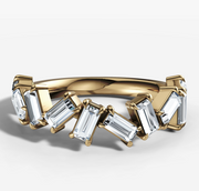 Shared Prong Baguette Diamond Band | Jewelverra