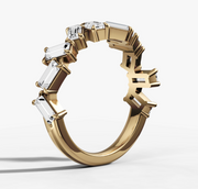 Shared Prong Baguette Diamond Band | Jewelverra