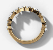 Shared Prong Baguette Diamond Band | Jewelverra