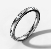 Star Set Three Stone Diamond Band | Jewelverra