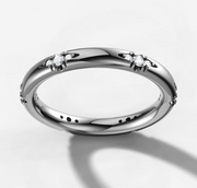 Star Set Three Stone Diamond Band | Jewelverra