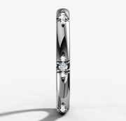 Star Set Three Stone Diamond Band | Jewelverra