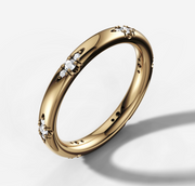 Star Set Three Stone Diamond Band | Jewelverra