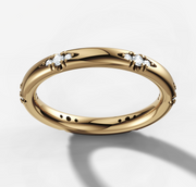 Star Set Three Stone Diamond Band | Jewelverra