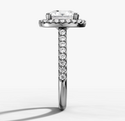 Signature Halo Diamond Engagement Ring with Cushion Cut Diamond