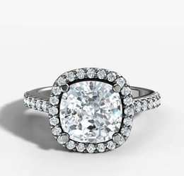 Product Title Signature Halo Cushion Diamond Ring | Jewelverra