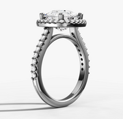 Signature Halo Diamond Engagement Ring with Cushion Cut Diamond