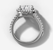 Signature Halo Diamond Engagement Ring with Cushion Cut Diamond