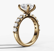 Powerful Prong Set Diamond Engagement Ring with Oval Cut Diamond