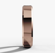 Beveled Edge Band With Round Cut Diamond
