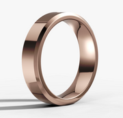 Beveled Edge Band With Round Cut Diamond