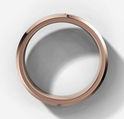 Beveled Edge Band With Round Cut Diamond