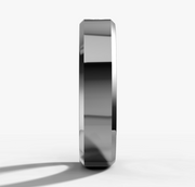 Beveled Edge Band With Round Cut Diamond