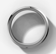 Beveled Edge Band With Round Cut Diamond