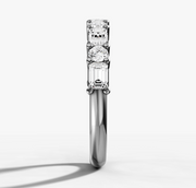 Emerald and Round Diamond Band | Jewelverra